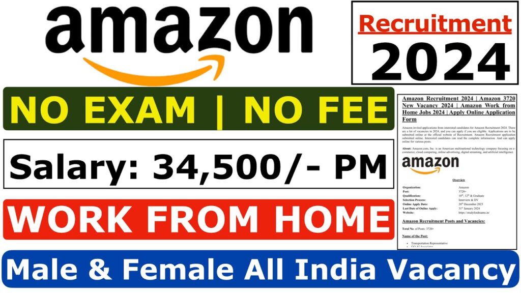 Amazon Recruitment 2024 online apply